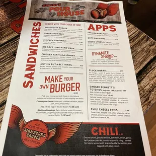 Open for business! Current menu