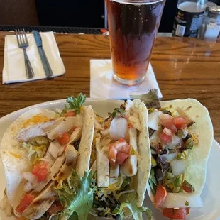 Great Lakes Oktoberfest and an August special menu item: Southwestern chicken tacos.
