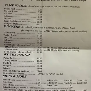 menu