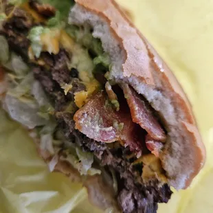 the inside of a sandwich