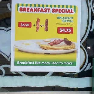 01/2023 Breakfast specials pricing very reasonable as egg prices soar higher.