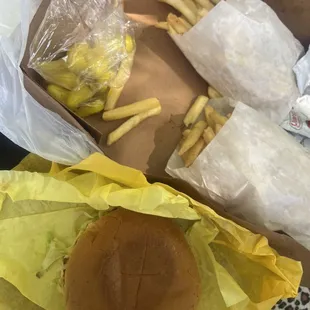 Cheese burger + fries