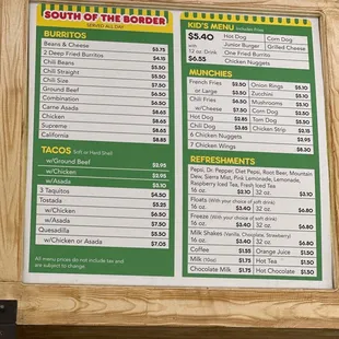 menu