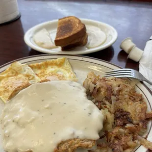 Chicken Fried Steak with eggs