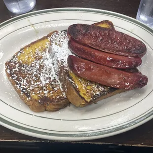 French Toast with Beef Sausage