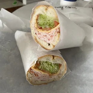 Turkey, cheese, lettuce and tomato