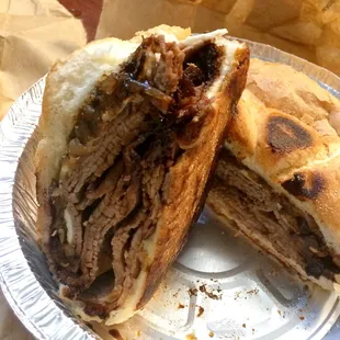 The Roasted Beef with mozzarella, onions, and gravy.. Delicious!