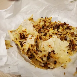 Potato and egg breakfast burrito