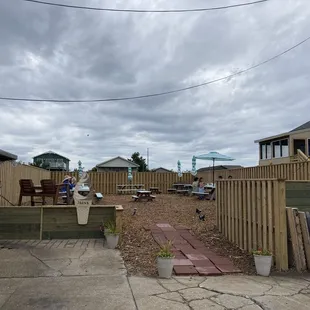 the back yard of his home