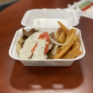 Gyro and fries