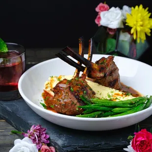 Rack of lamb with Polenta