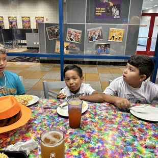 Birthday boy with his friends