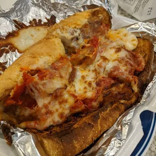 Chicken Parm sub with Mozzarella cheese