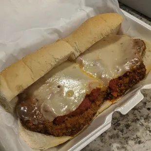Hot Veal Parmesan Sub