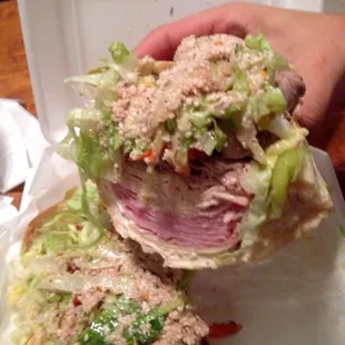 No joke! John's combo: turkey, ham, roast beef and Swiss cheese. Plus some essentials. Good luck to you if you get this.