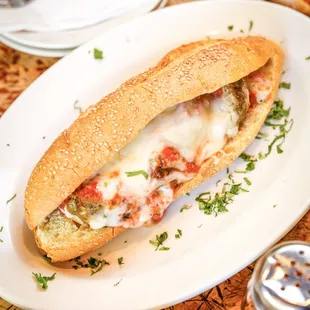 Meatball Sandwich with melted Mozzarellla