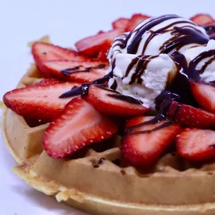 waffles, food