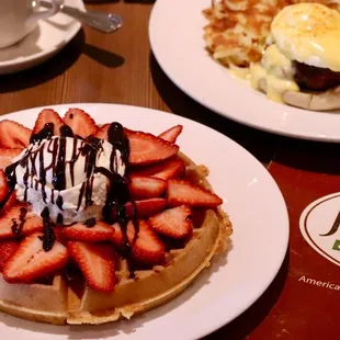 waffles, food