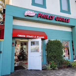 the front of the restaurant