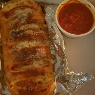 Chicken and Artichoke Heart Stromboli.