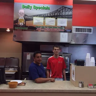 Dropped by John&apos;s Pizza. This is John and his son, Nick, the third generation in the business.