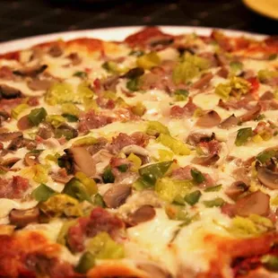 a pizza on a pan