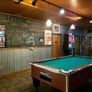 Beer menu and pool