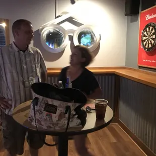 Great clean, priced right with great staff and great atmosphere! Bring you own steel tip darts!   Billiards, juke box and outdoor patio.