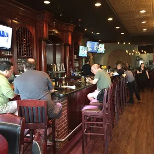A nice bar area on the John&apos;s side of the building and a great patio.