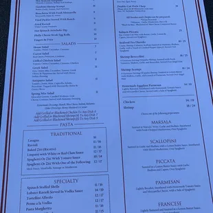 menu