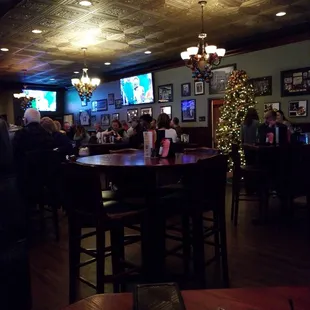 Lots of high top tables and only a few booths.