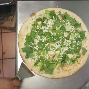 Not on the menu Grilled chicken  CAESAR SALAD PIZZA!!!!  (John&apos;s special secret) Must try