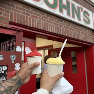 Cherry and pineapple water ice cream