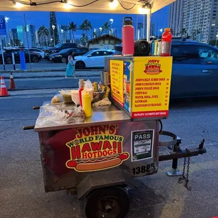a hot dog cart