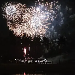 You can watch fireworks while eating John's Hotdogs