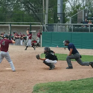 High school league play on field 1 (The Boy is catching)
