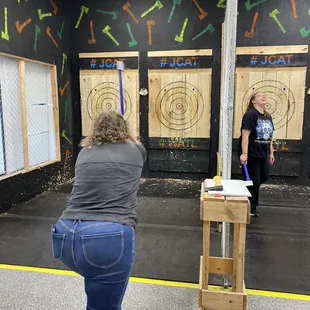 Concentrating on her  throwing