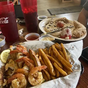 Chicken and Waffles &amp; Grilled Catfish and Shrimp