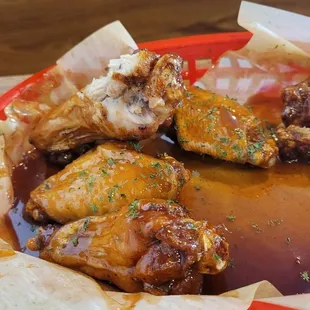 Honey garlic chicken wings. We forgot to take a pic before starting to eat.