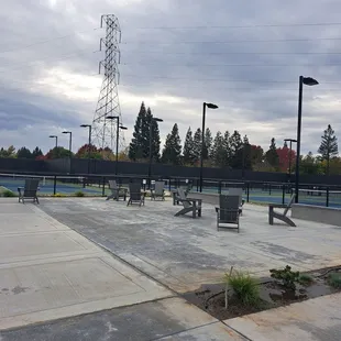 New patio with chairs and plants