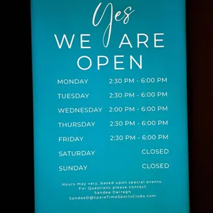 South Cafe hours in Fall 2024 during school year