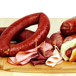 a variety of sausages
