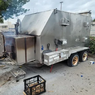 ows smoke coming out of a smoker