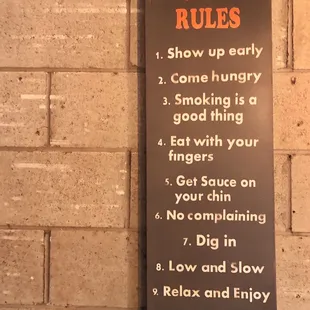 BBQ Shack Rules