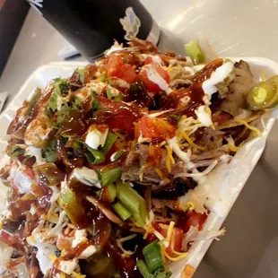 Pork nachos BBQ