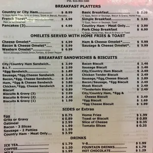 breakfast menu
