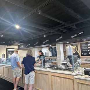 Inside of ice cream shop