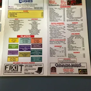 Just a small part of the menu