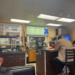 This is inside the restaurant looking towards the kitchen.