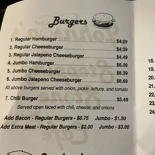 I didn't take pics of all the menu! I was too busy wanting to eat lol